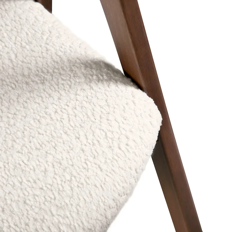 Furniture of America Shaw Mid-century Boucle Wood Dining Chairs (Set of 2)