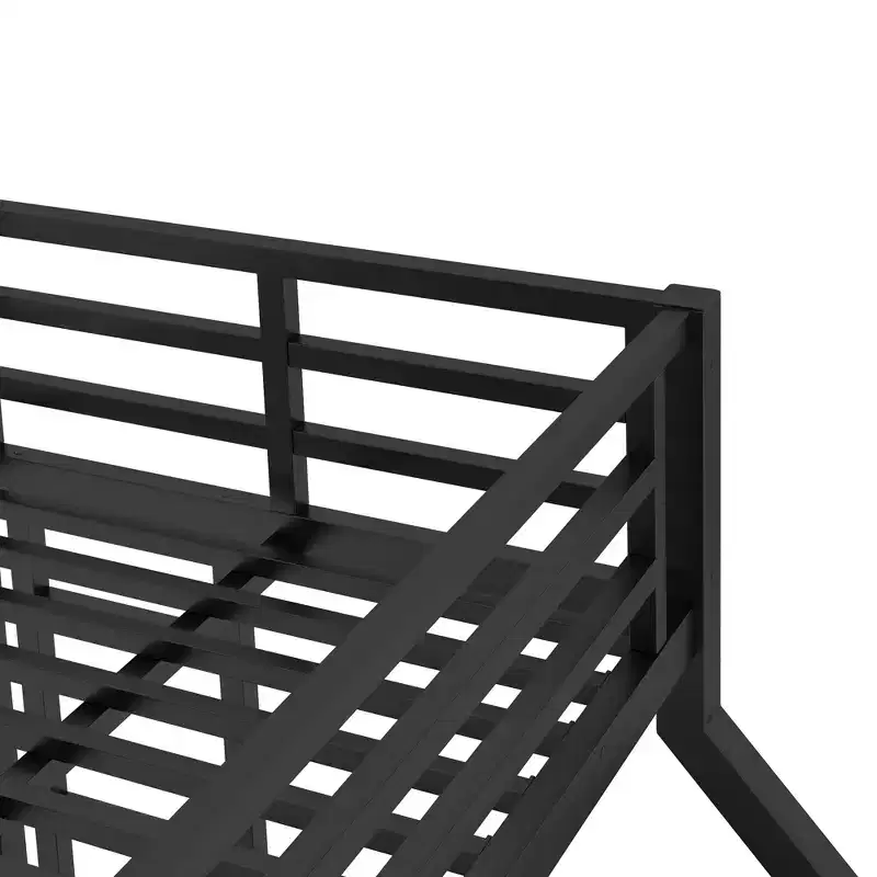 Bellemave Metal Twin XL over Queen Bunk Bed with Dual Side Ladders, Heavy Duty Frame, Noise-Free, No Box Spring Needed, Space-Saving, Black