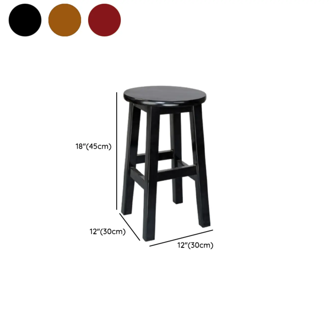 Counter Height Modern Wood Backless Bar Stools