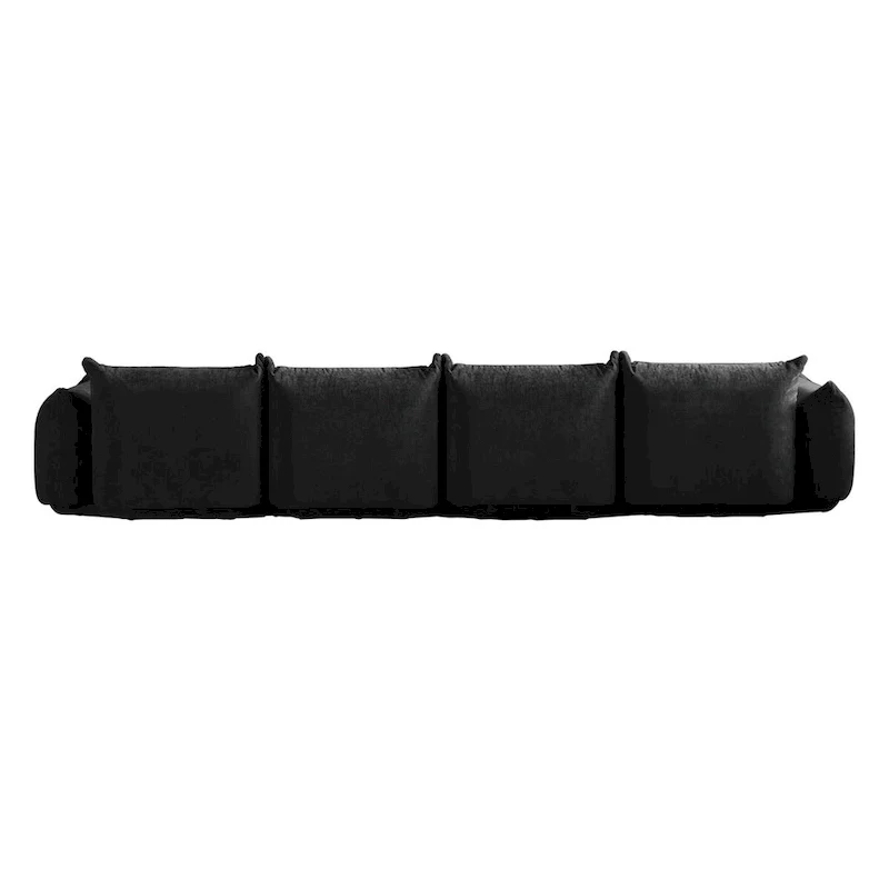 L-Shape Sectional Sofa with Ottoman - Chenille Modular Couch