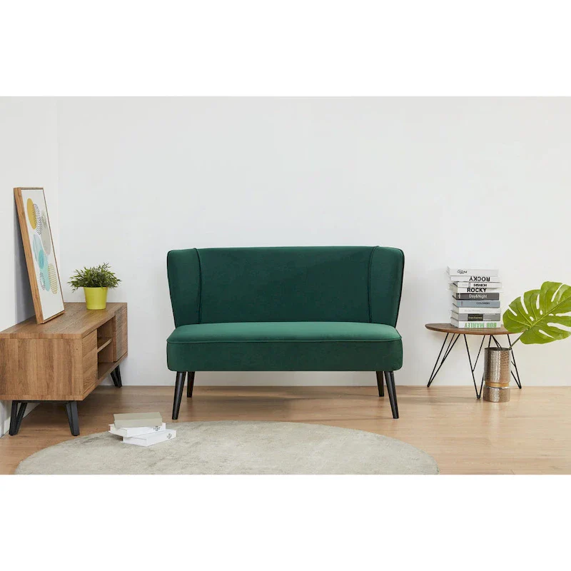 Porch & Den Brooklawn Wingback Mid-century Loveseat