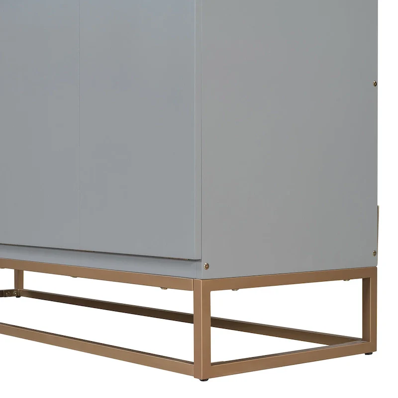 Queen Murphy Bed with Cabinet - White/Gray/Blue