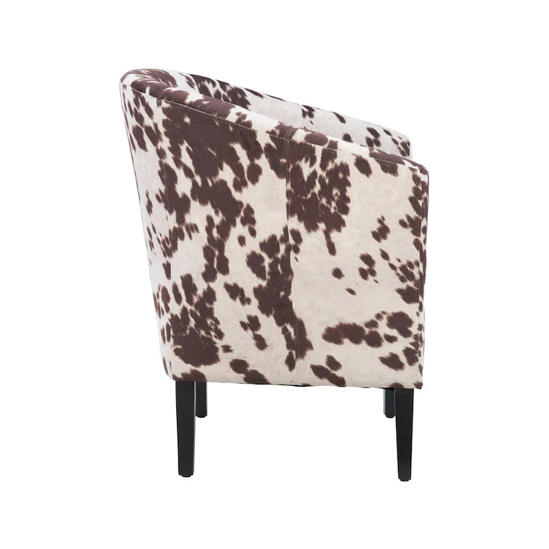 Brown and White Cow Print Club Chair