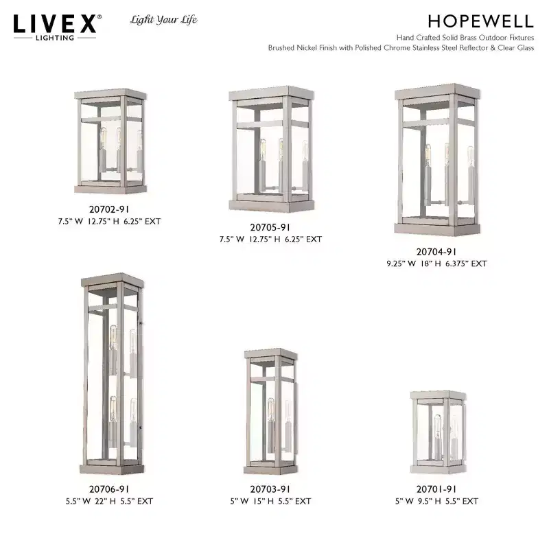 Livex Lighting Hopewell 2 - Light Wall Light in Brushed Nickel
