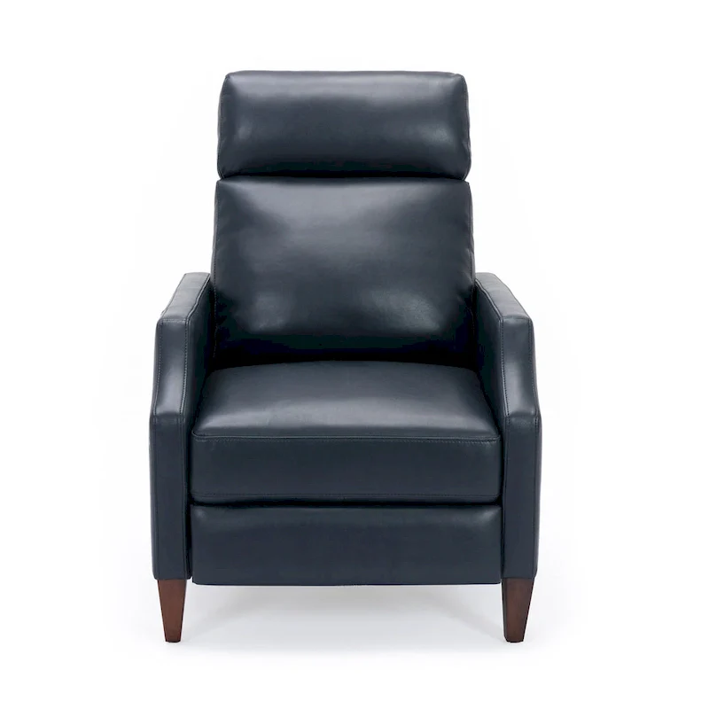 Faux Leather Push Back Recliner - Mid-Century Style - Single Seat