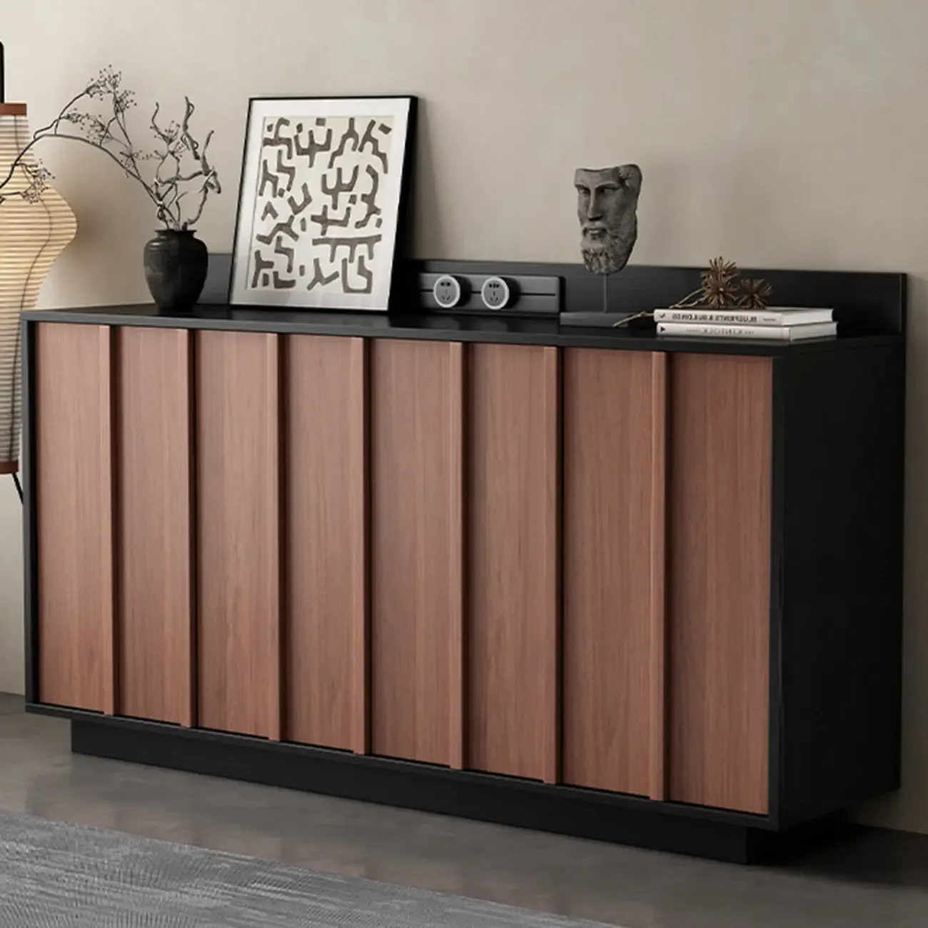 Modern Wood Buffet with Alterable Shelf and Drawers