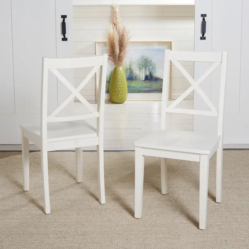 SAFAVIEH Lulla Farmhouse x-Back Dining Chair (Set of 2)