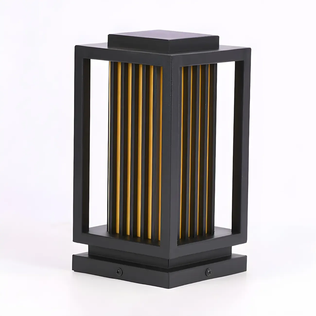 Wired Vertical Striped Glass Post Cap Light