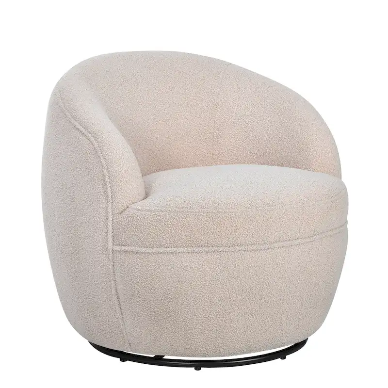 Galleria 360 Swivel Teddy Sherpa Fabric Barrel Chair