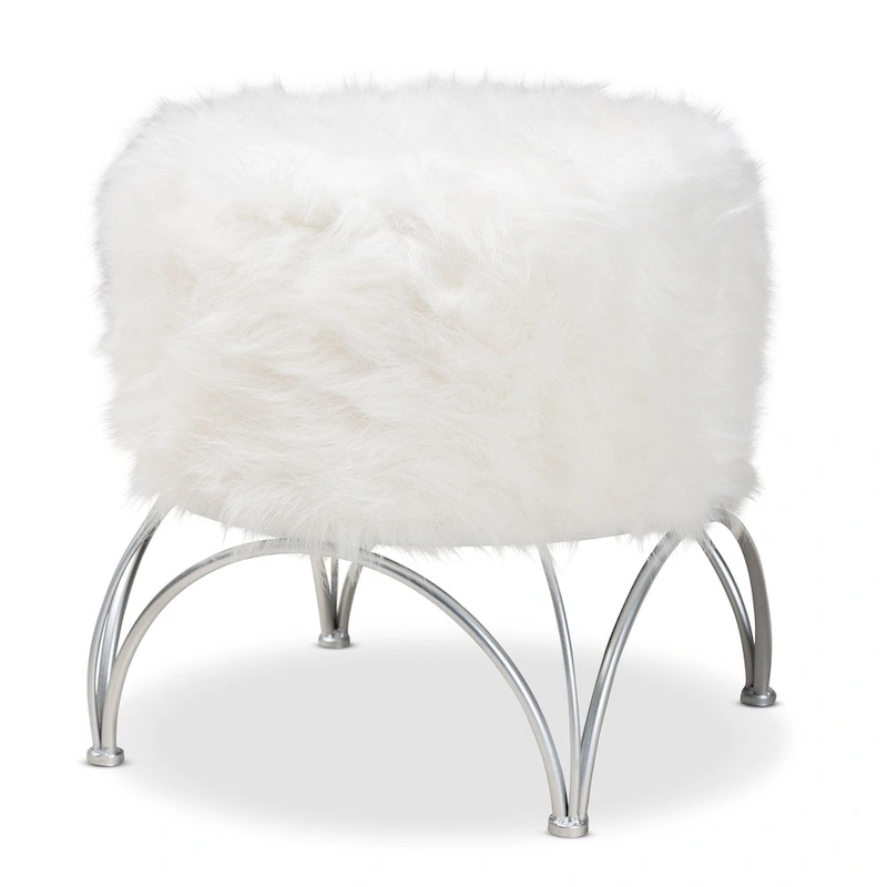 Silver Orchid Coburn Modern and Contemporary Upholstered Ottoman