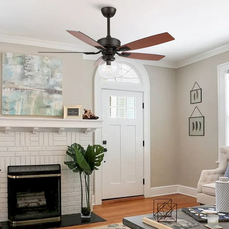 GetLedel 52-inch Industrial 5-Blade Reversible Ceiling Fan with Light and Remote Control