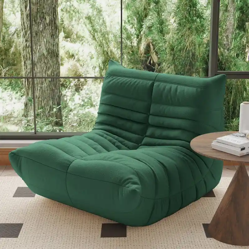 Single Sofa Teddy Fabric Bean Bag Chair