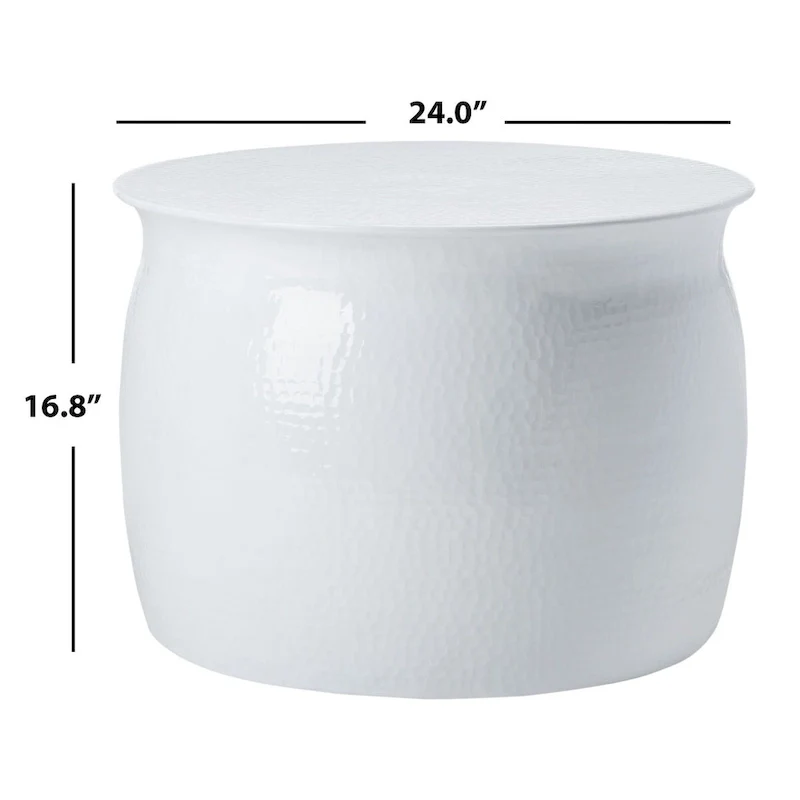 SAFAVIEH Karel Silver Metal Table Stool - 24 W x 24 L x 16.8 H - 24Wx24Dx17H