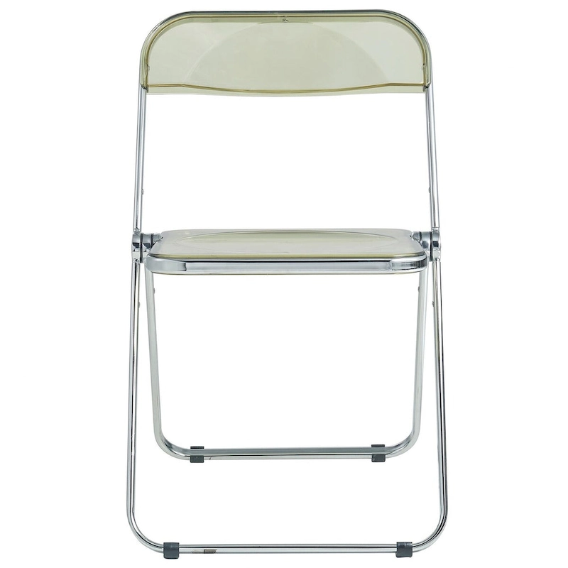 Acrylic Folding Dining Chair with Chrome Frame Set of 4 Lawrence Series by LeisureMod