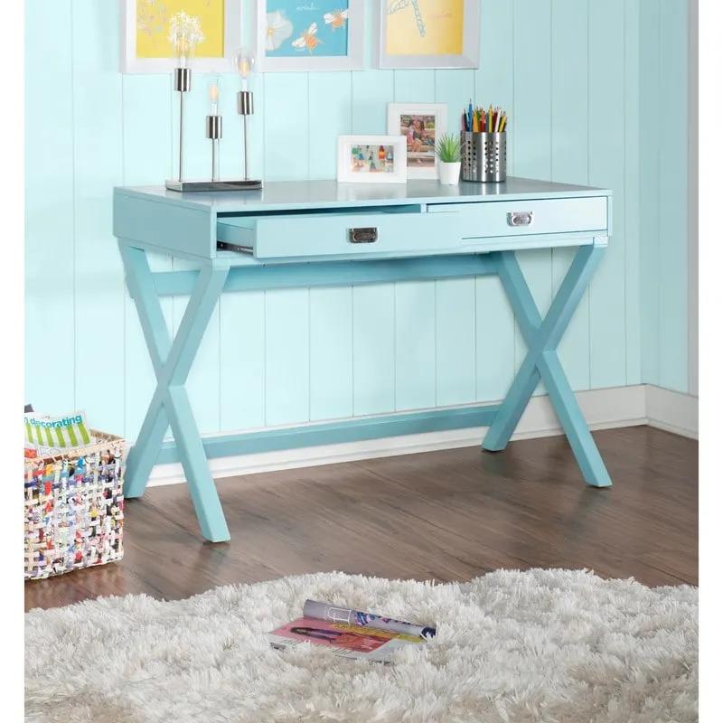 Poppy X-Frame Writing Desk with Drawers