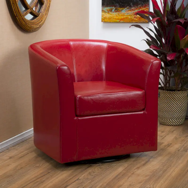 Daymian Swivel Club Chair by Christopher Knight Home - 29.00  D x 30.20  W x 30.50  H