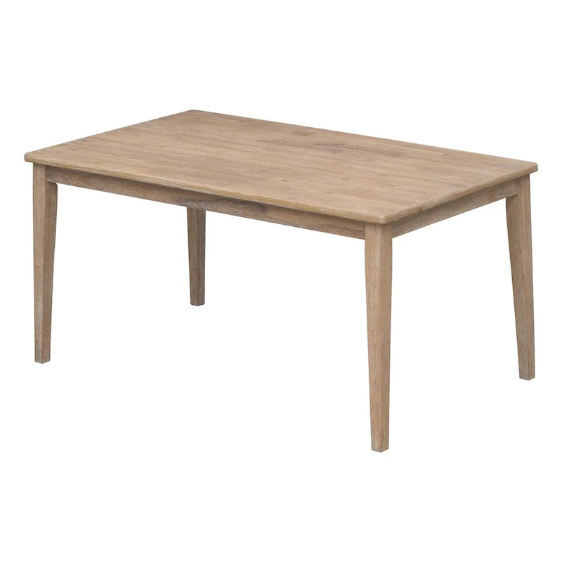 Natural Wood Wash Solid Wood 6-Piece Dining Table Set with Bench