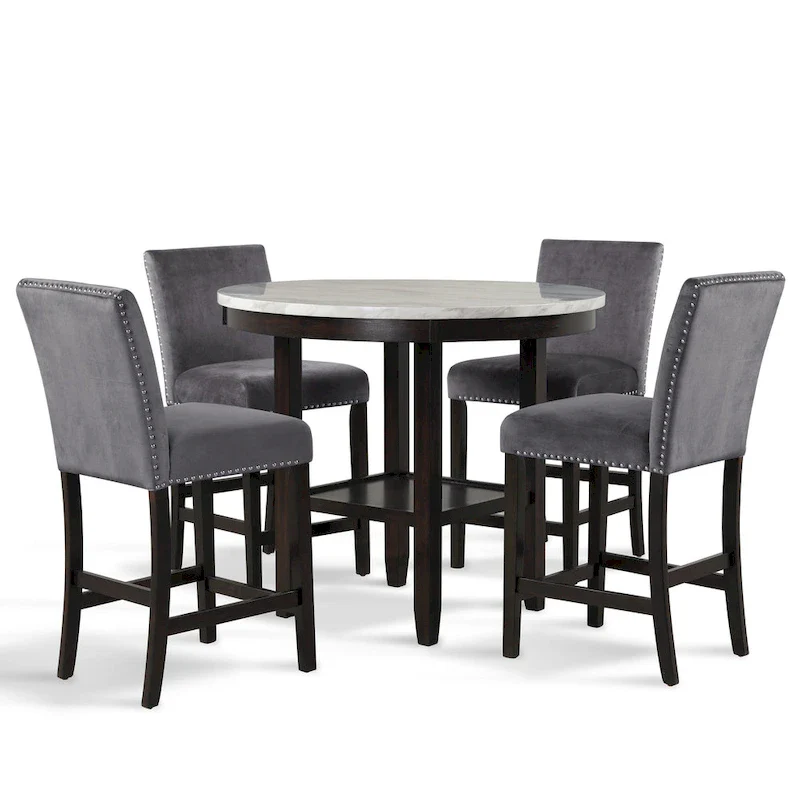 5-Piece Round Counter Height Dining Set