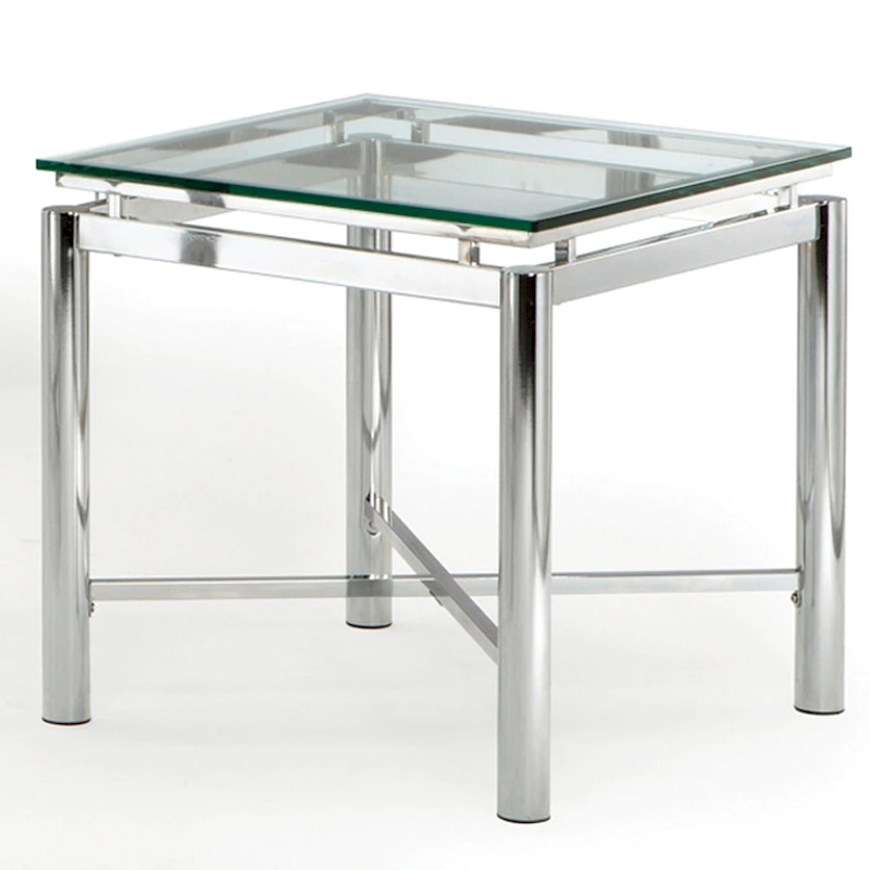 Steve Silver Jules Chrome and Glass End Table