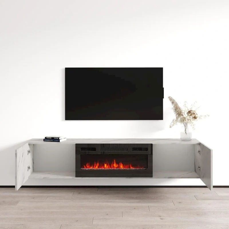 Floating Fireplace TV Stand