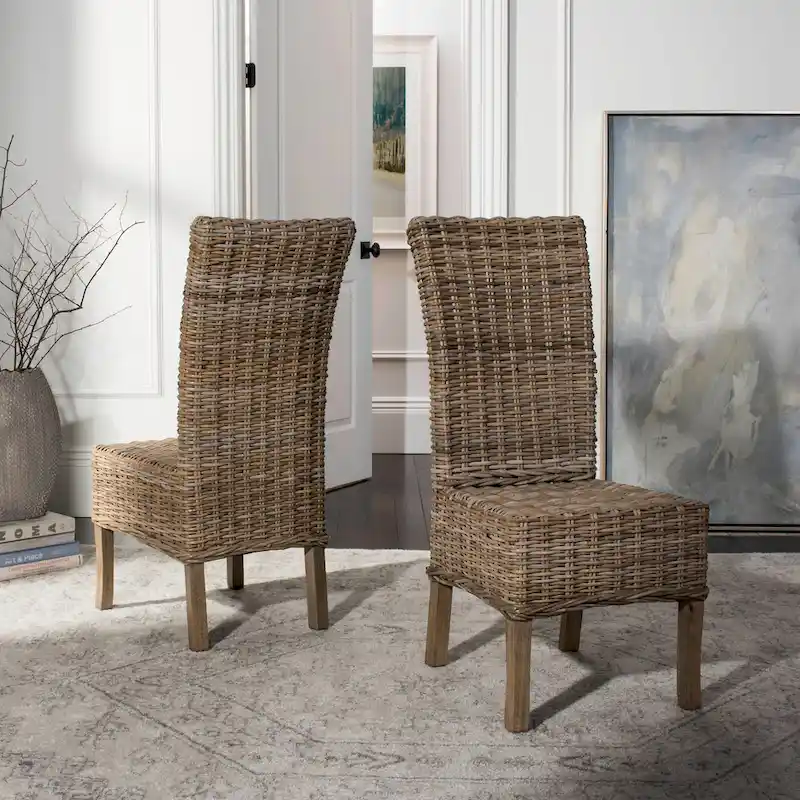 Natural Rattan Dining Chair, Set of 2