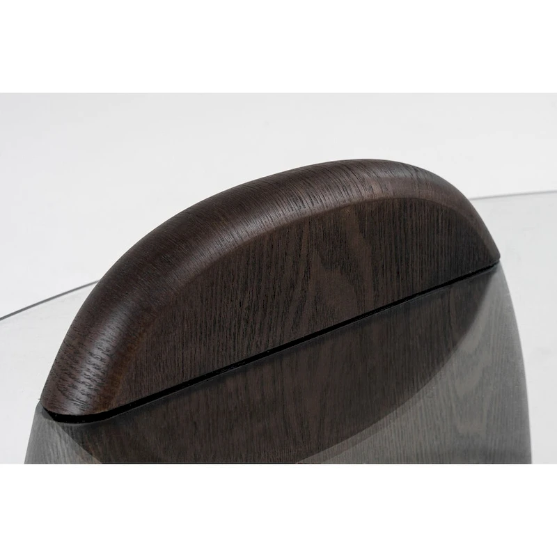 Modrest Buxton Mid-Century Modern Glass & Dark Walnut Coffee Table