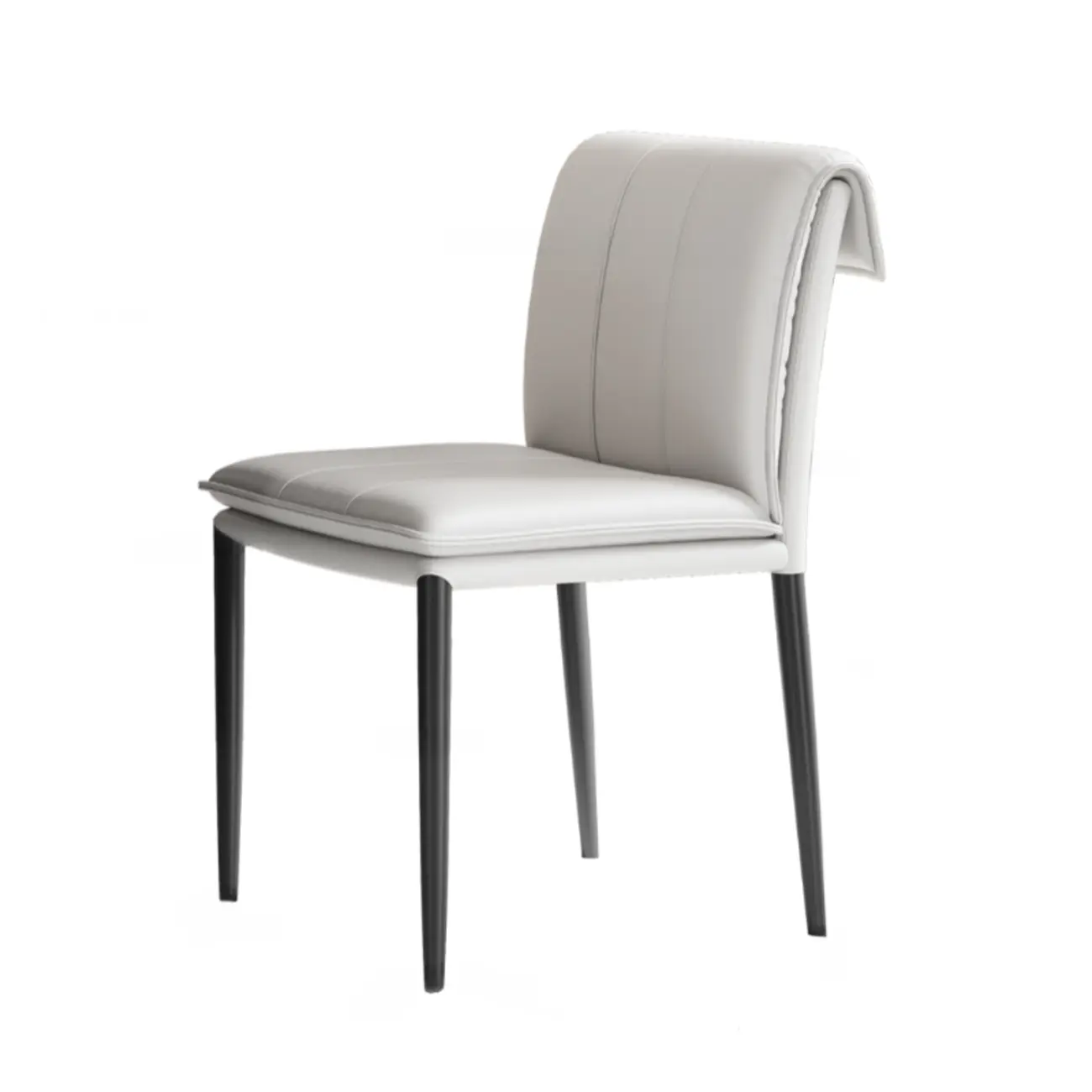 Modern Faux Leather Dining Chair with Alloy Legs