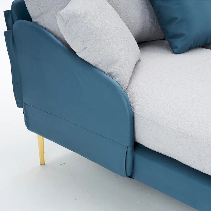 U-Shape Sectional Sofa 4-Seat Couch with Double Chaise Lounge