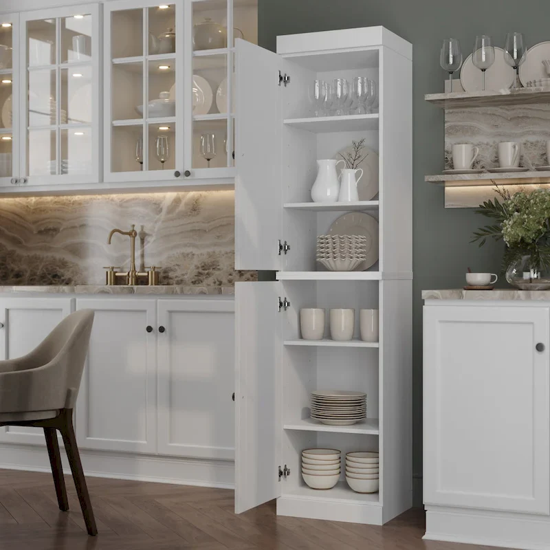 100% Solid Wood 16.5 Kitchen Pantry Cabinet with Doors by Palace Imports