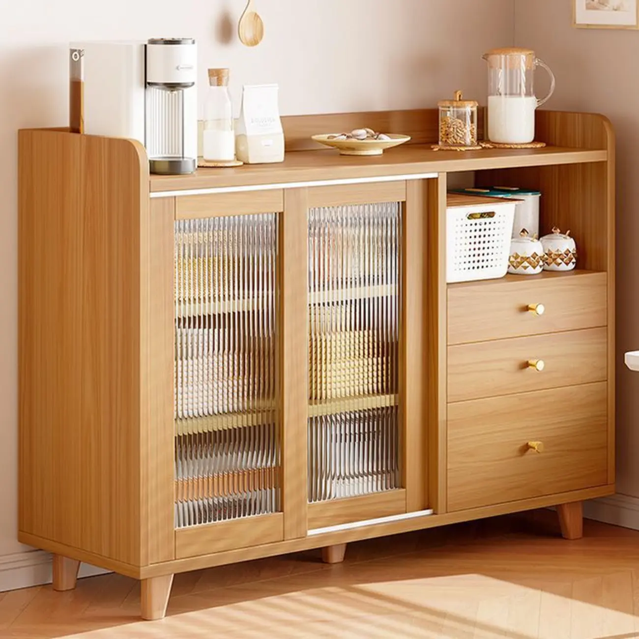 Modern Slab Sideboard with Drawers Cabinets