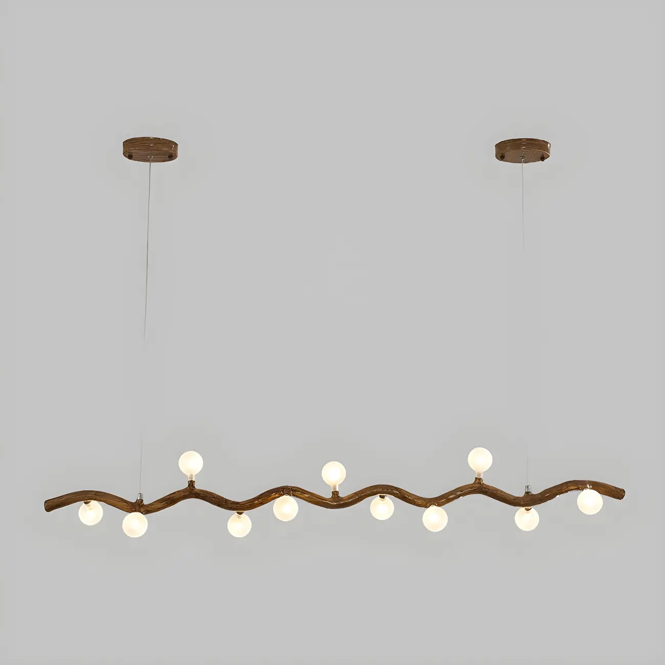 Modern Brown Glass Linear Island Pendant Light