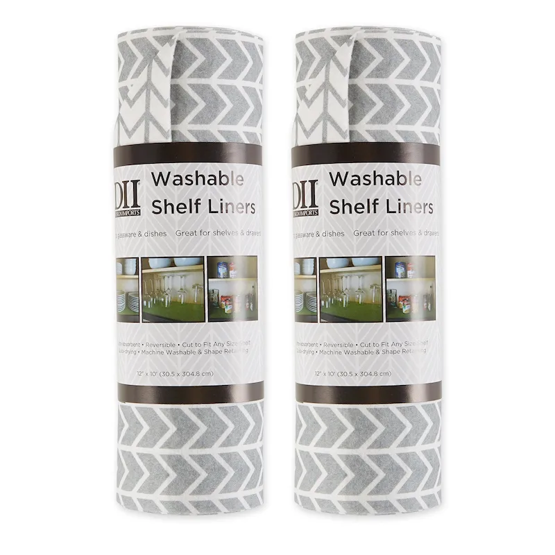 DII Grey Lattice Shelf Liner (Set of 2)