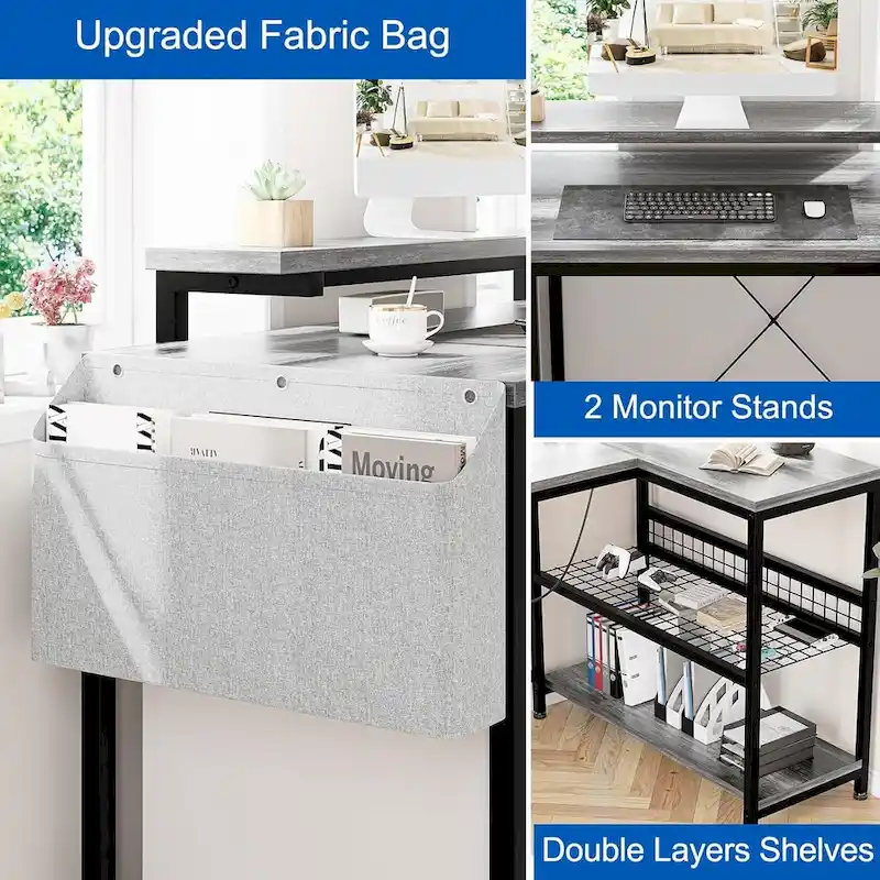 Small Gaming Desk with Power Outlets