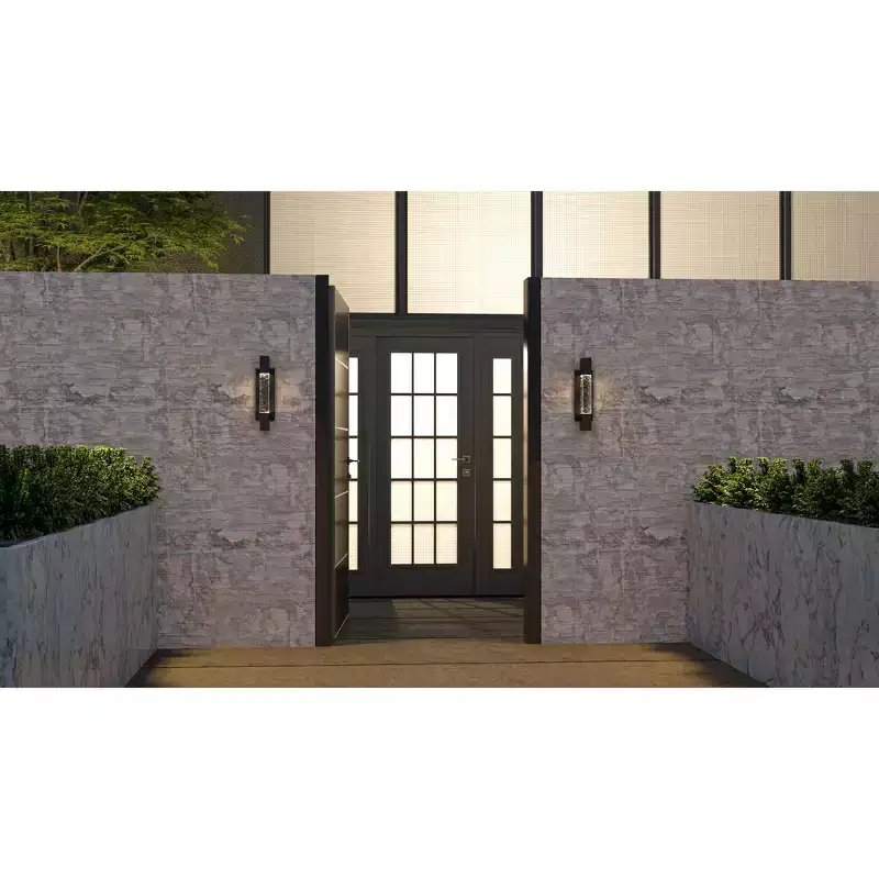 Solace Integrated LED Matte Black Outdoor Wall Lantern