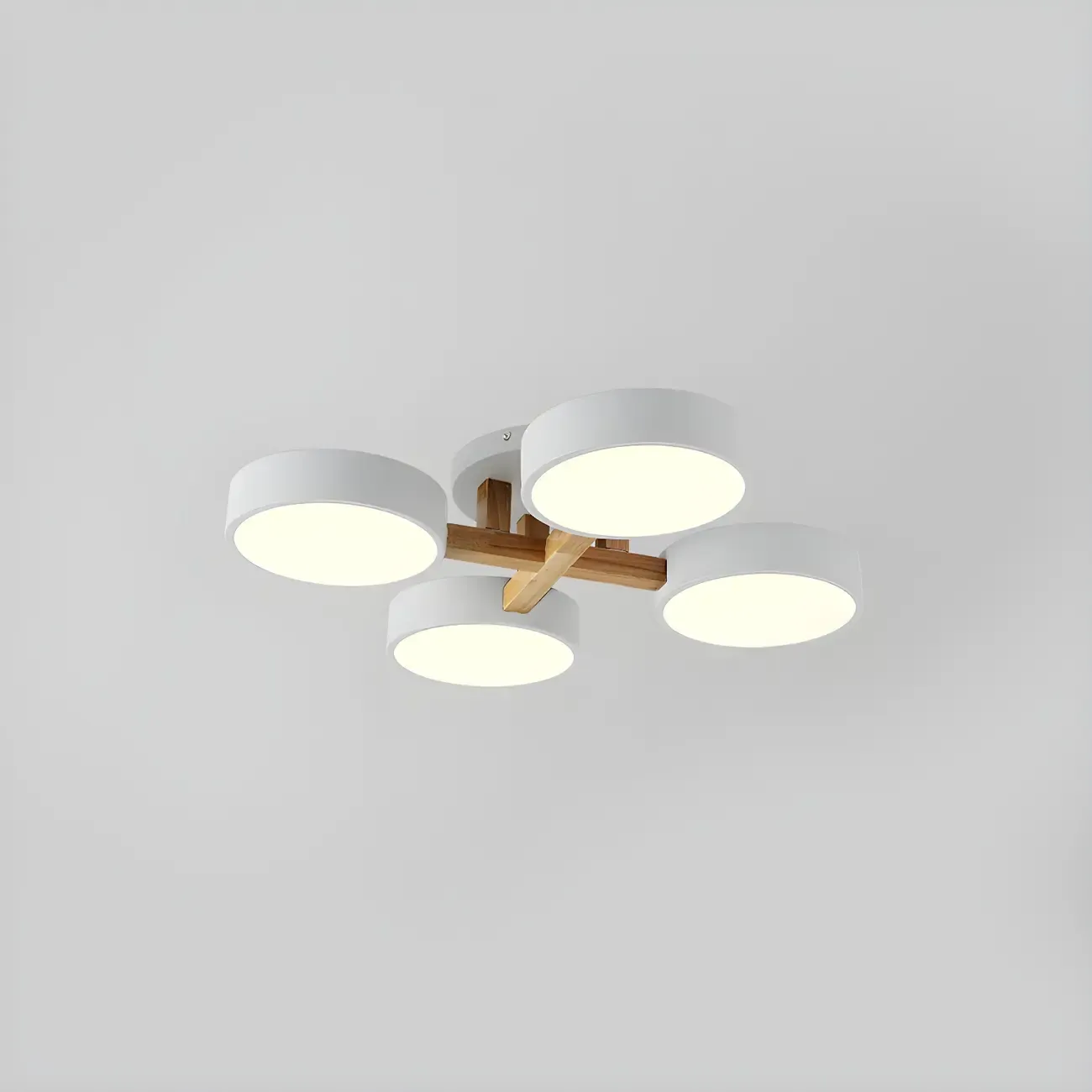 Green Drum Shade Semi Flush Ceiling Light 3-Gear Dimming