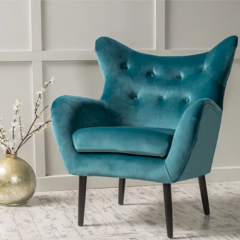 Alyssa Mid-century Upholstered Arm Chair by Christopher Knight Home - 30.25D x 34.25W x 39.75H