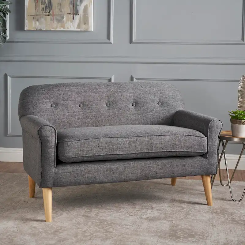 Mariah Mid-Century Fabric Loveseat