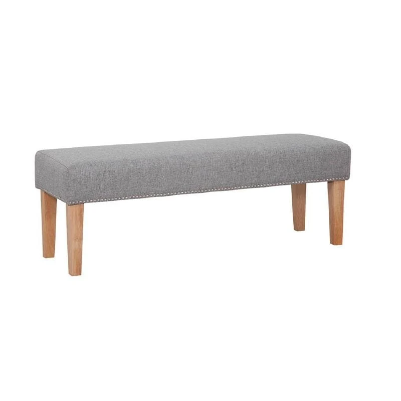 Grafton Home Miley Upholstered Accent Bench w/ Nailhead Trim