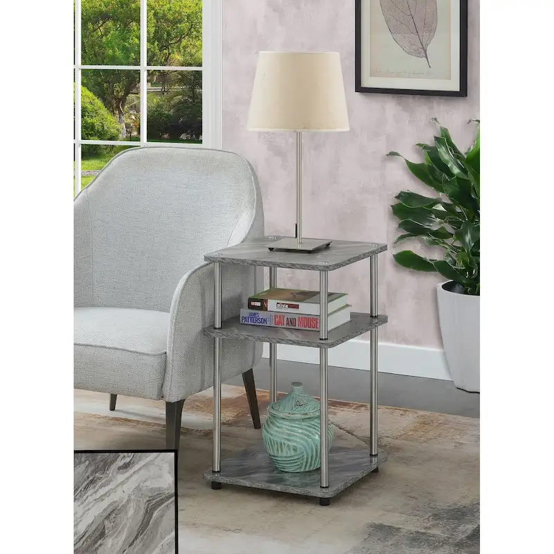 Convenience Concepts Designs2Go No Tools 3 Tier End Table