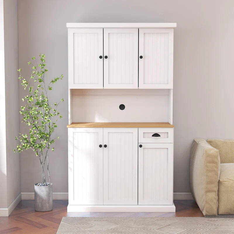 Large Buffet Cabinet with Hutch and Adjustable Shelves