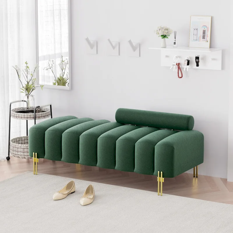 Ouyessir 52.2 Modern Channel Tufted Window Bench with Adjustable Back