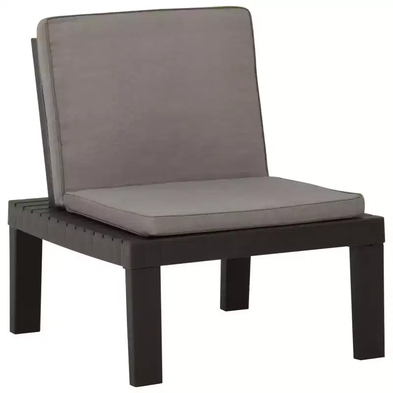 vidaXL Lounge Chair Grey, Anthracite Plastic, Fabric Medium