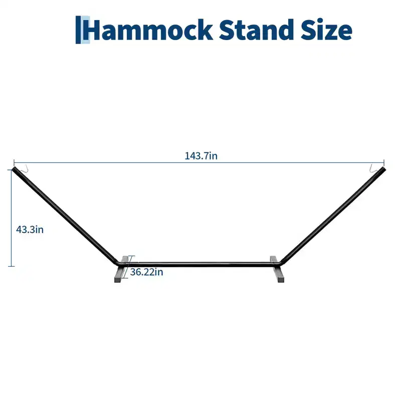 GustoWave 12 FT Universal Double Hammock Stand, 450-Pounds Capacity, Heavy-Duty Hammock Stand for Outside, Black