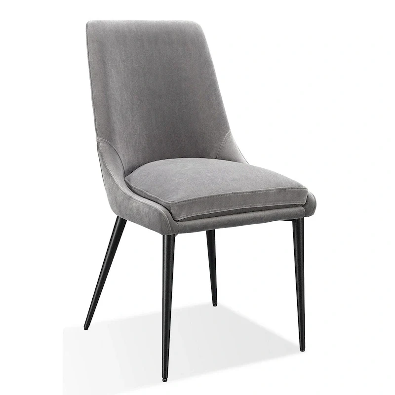 Gray & Black Velvet Dining Chairs, Set of 2 (23