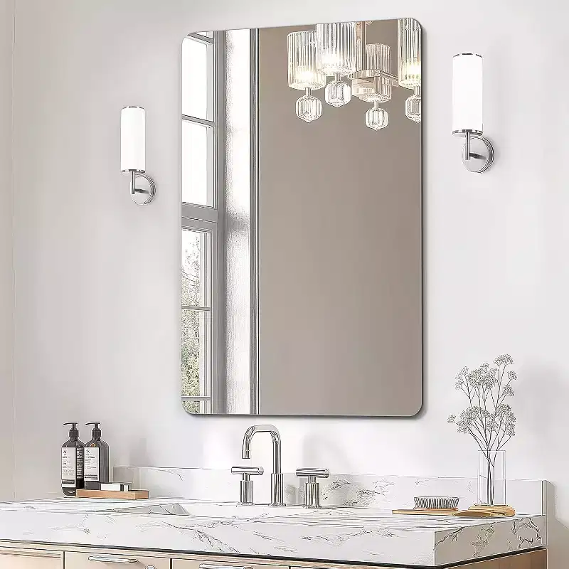 Frameless Bathroom Mirror, Rectangle Wall Vanity Mirror for Bathroom, Bedroom, Entryway, Dining Room