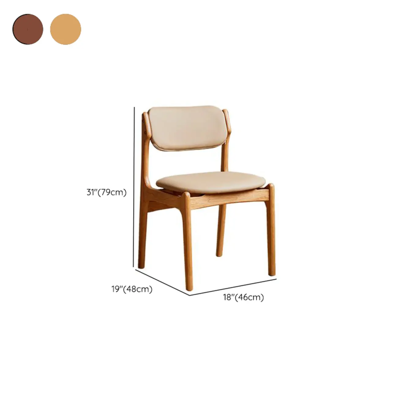 Modern Armless Faux Leather Dining Side Chair