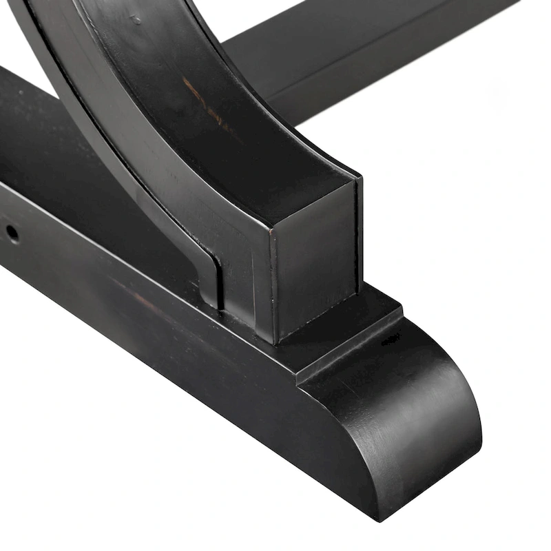 Furniture of America Kieran Farmhouse Black 79-inch Solid Wood Dining Table