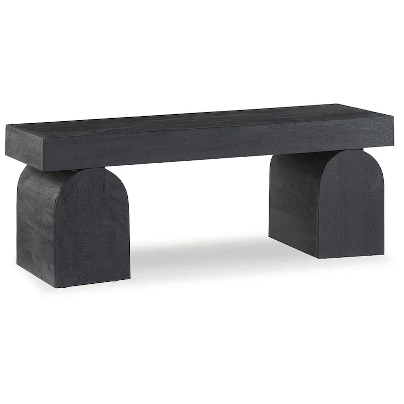 Solid Wood Black Accent Bench with Sandblasted Finish – 50W x 16D x 18.25H