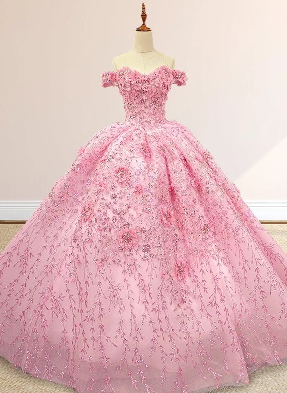 A Line Appliques Off the Shoulder Sweet Quinceanera Dresses with Beading