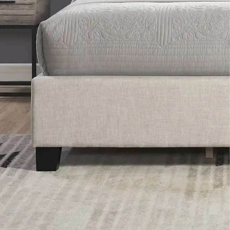 Roundhill Furniture Astral 3-Piece Upholstered Bedroom Set Tufted Wingback Bed with Two Nightstands